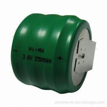 NiMH Button Cell 250mAh 3.6V Battery Pack, NiMH Button Cell Battery